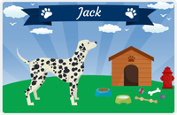 Thumbnail for Personalized Dogs Placemat XXII - Paw Banner - Dalmatian -  View
