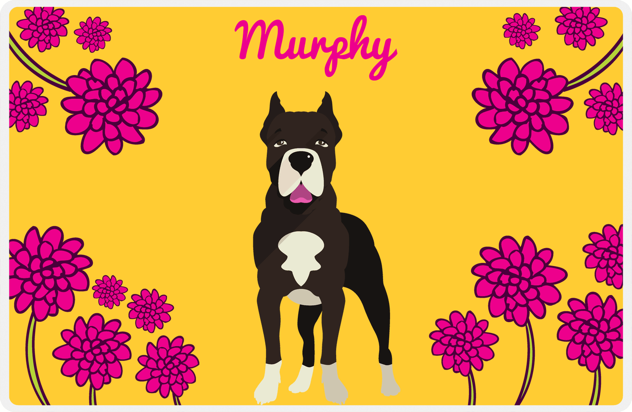 Personalized Dogs Placemat XXIII - Chrysanthemum Canine - American Staffordshire Terrier -  View