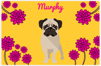Thumbnail for Personalized Dogs Placemat XXIII - Chrysanthemum Canine - Pug -  View