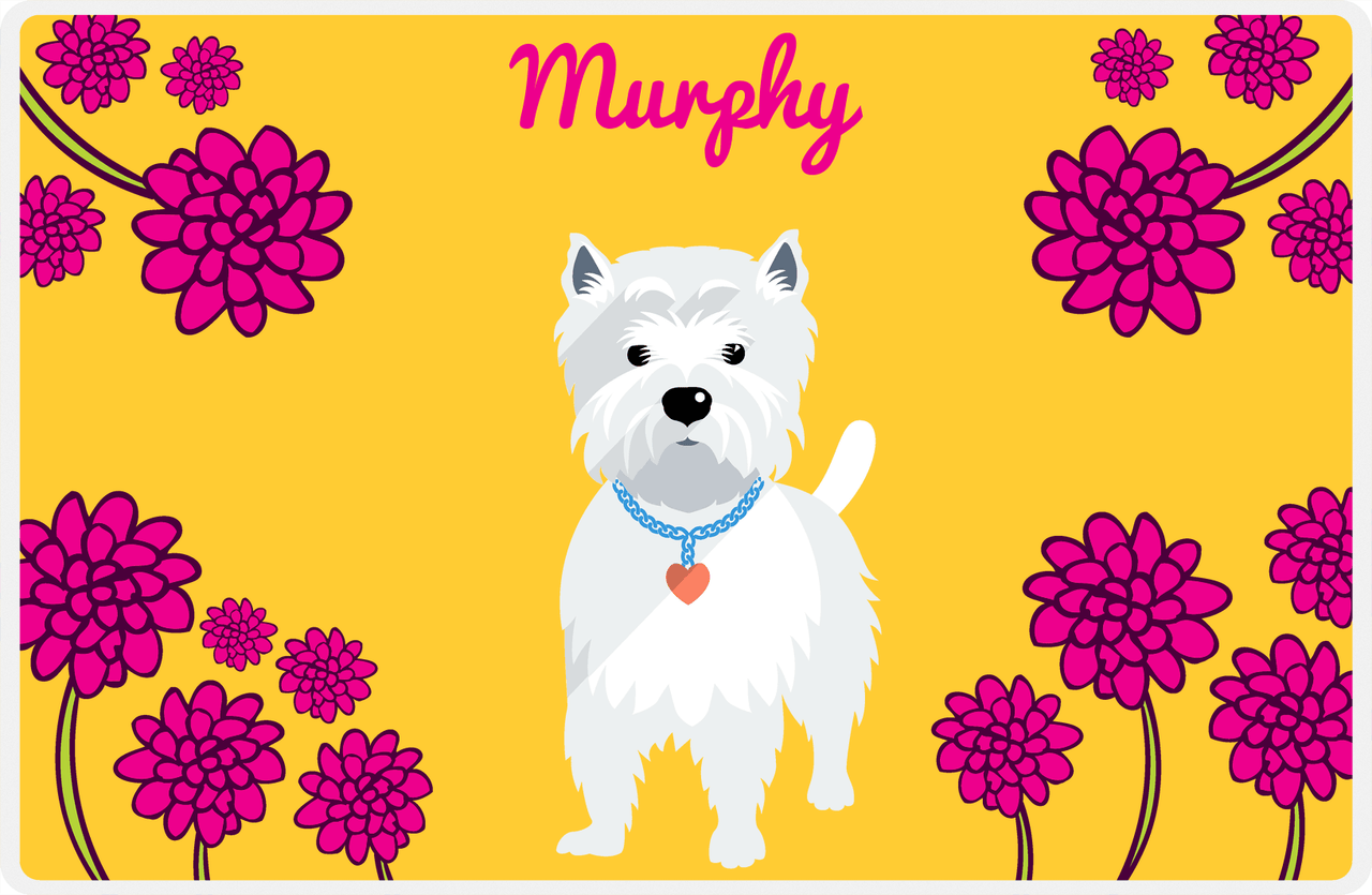 Personalized Dogs Placemat XXIII - Chrysanthemum Canine - Westie -  View