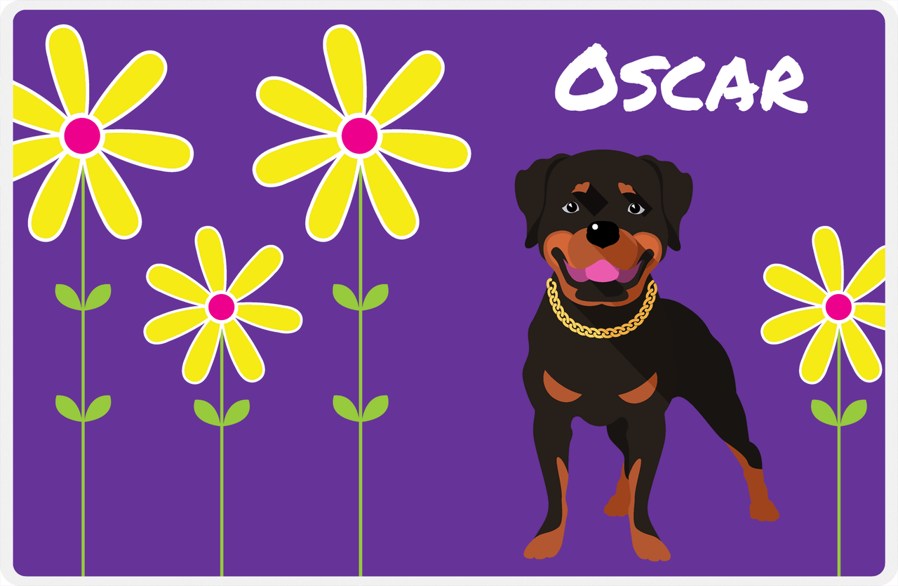 Personalized Dogs Placemat XXIV - Daisy Dog - Rottweiler -  View