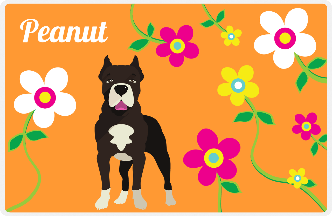 Personalized Dogs Placemat XXV - Spring Pup - American Staffordshire Terrier -  View