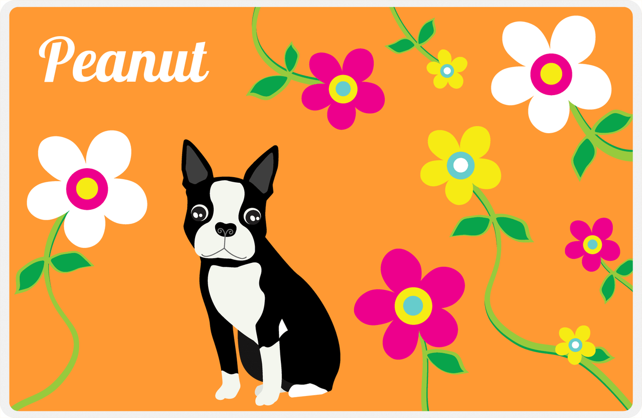 Personalized Dogs Placemat XXV - Spring Pup - Boston Terrier -  View