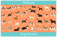 Thumbnail for Personalized Dogs Placemat XXVI - Dog Breeds - Orange Background -  View