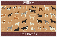 Thumbnail for Personalized Dogs Placemat XXVI - Dog Breeds - Brown Background -  View