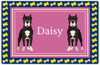 Thumbnail for Personalized Dogs Placemat V - American Staffordshire Terrier - Pink Background -  View