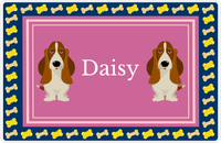Thumbnail for Personalized Dogs Placemat V - Basset Hound - Pink Background -  View