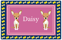 Thumbnail for Personalized Dogs Placemat V - Chihuahua - Pink Background -  View