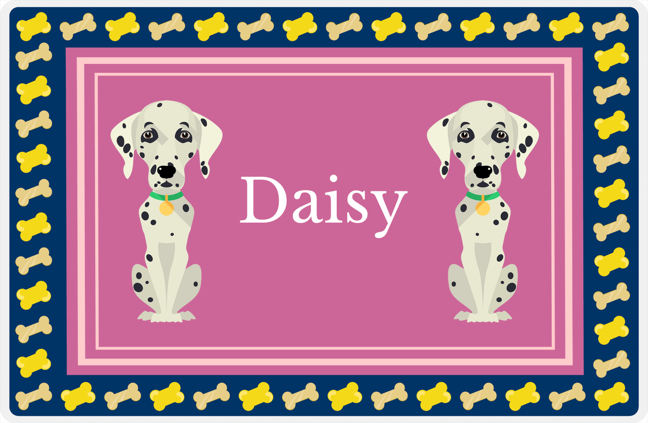 Personalized Dogs Placemat V - Dalmatian - Pink Background -  View