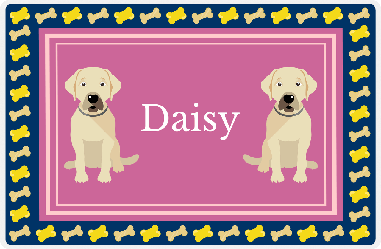 Personalized Dogs Placemat V - Labrador - Pink Background -  View