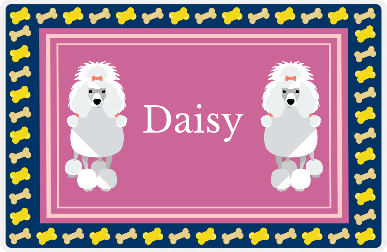 Personalized Dogs Placemat V - Poodle - Pink Background -  View