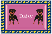 Thumbnail for Personalized Dogs Placemat V - Rottweiler - Pink Background -  View