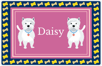 Thumbnail for Personalized Dogs Placemat V - Westie - Pink Background -  View