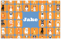 Thumbnail for Personalized Dogs Placemat VII - Canines Squared - Blue & Orange -  View