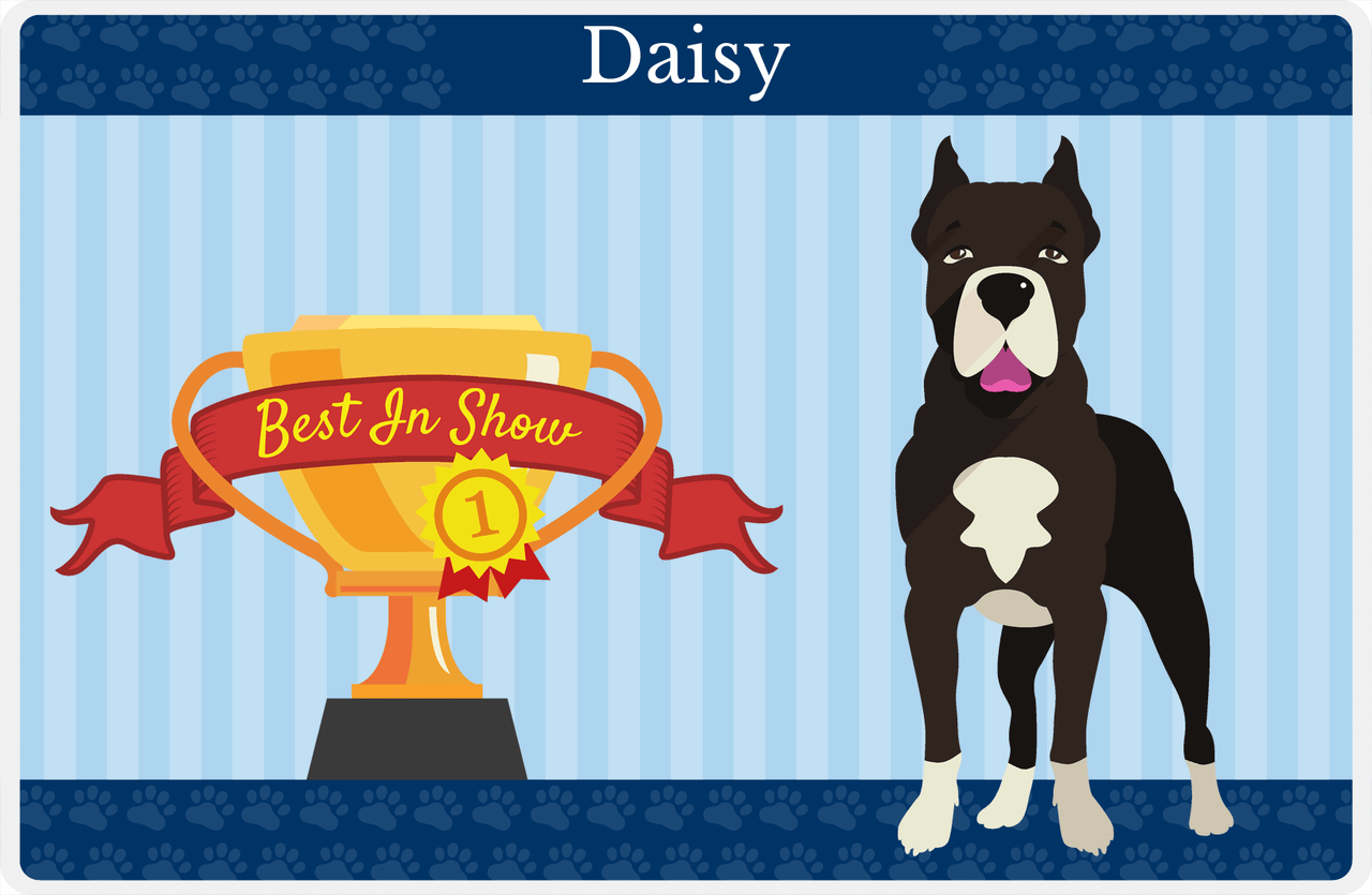Personalized Dogs Placemat XX - Trophy Doggo - American Staffordshire Terrier -  View