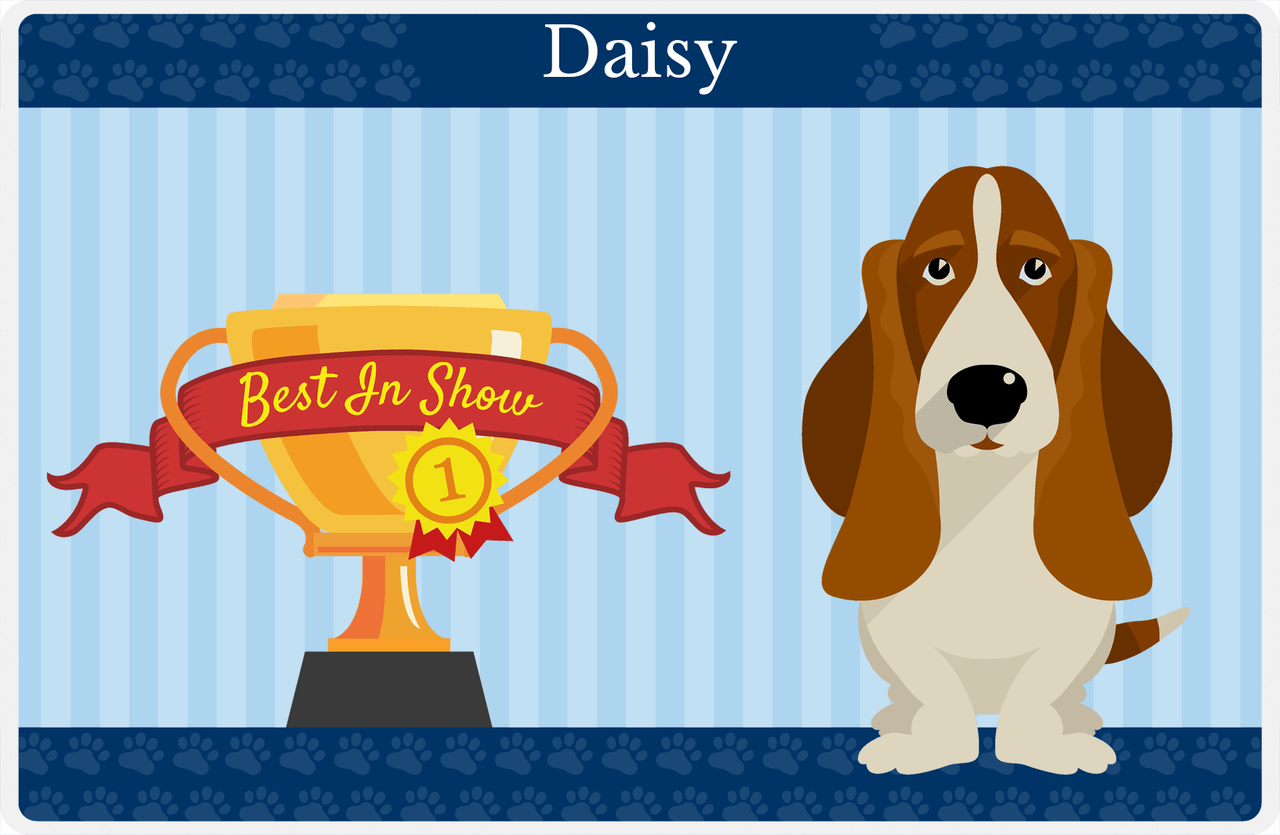 Personalized Dogs Placemat XX - Trophy Doggo - Basset Hound -  View