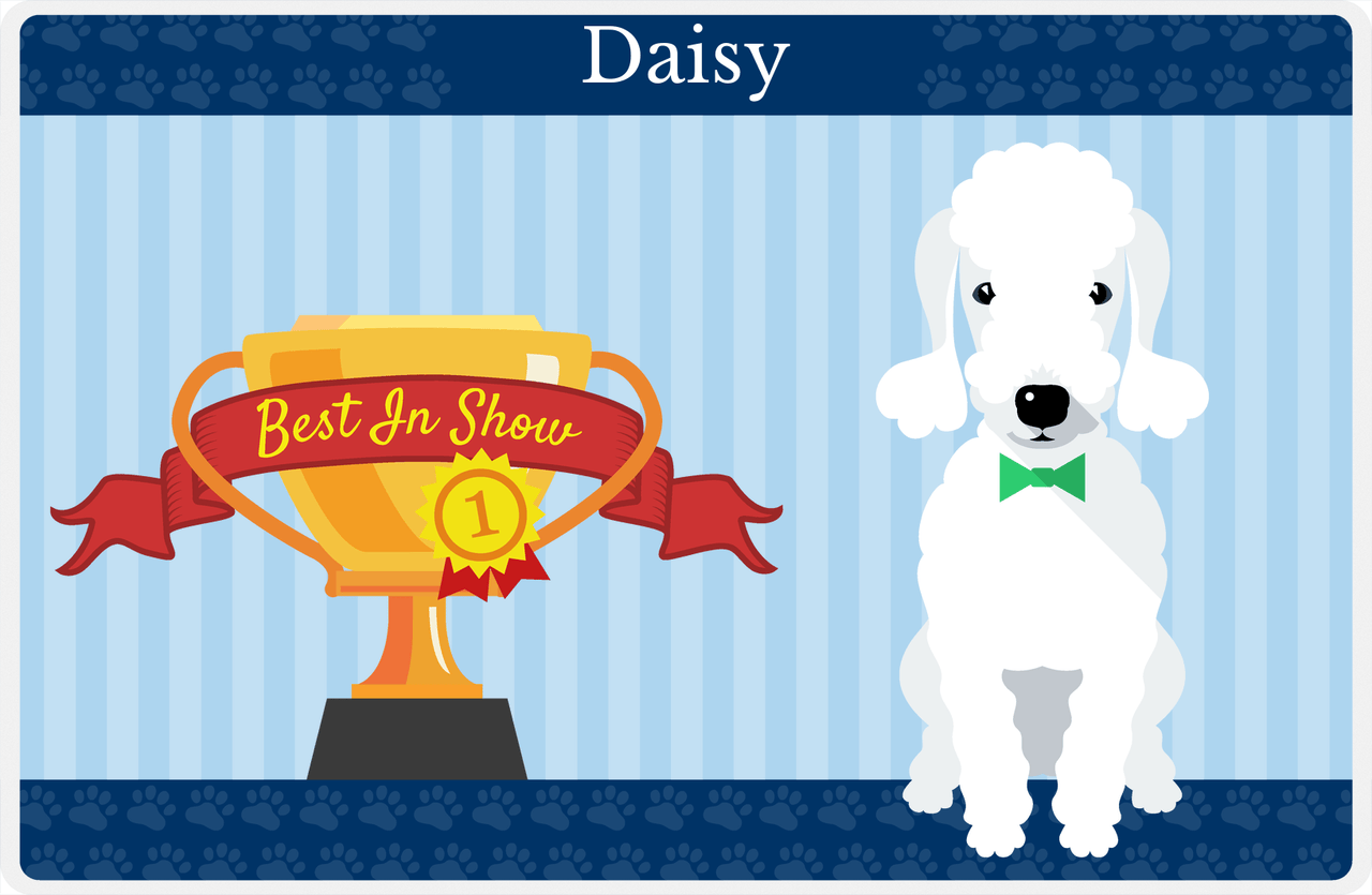 Personalized Dogs Placemat XX - Trophy Doggo - Bedlington Terrier -  View