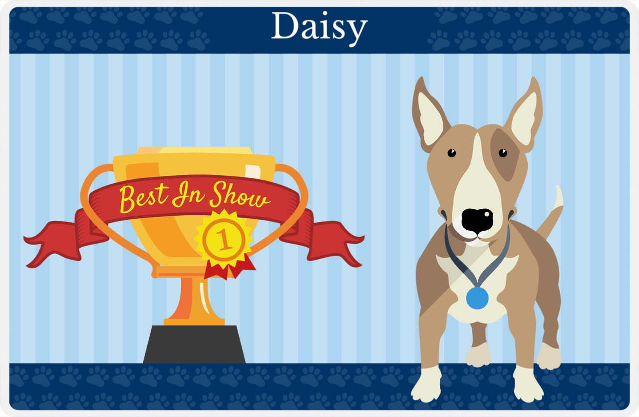 Personalized Dogs Placemat XX - Trophy Doggo - Bull Terrier -  View