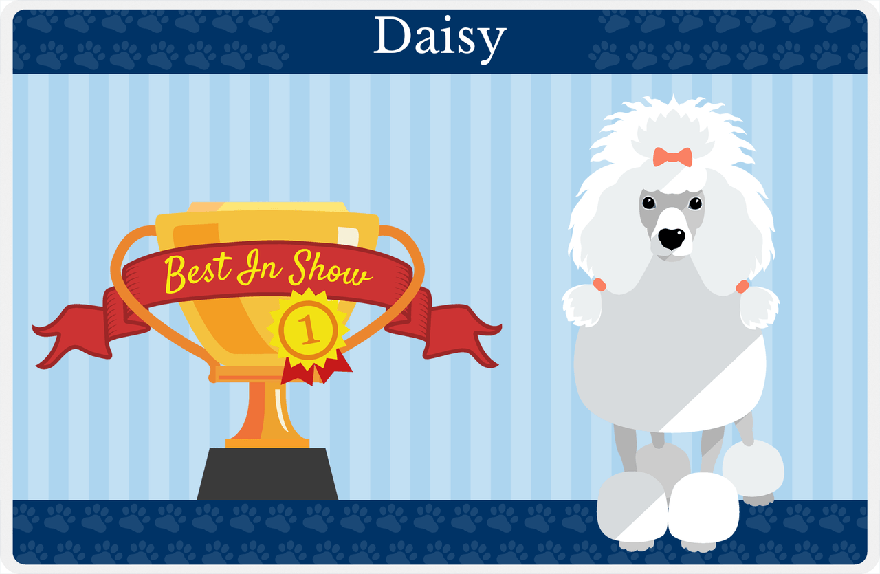 Personalized Dogs Placemat XX - Trophy Doggo - Poodle -  View