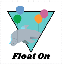 Thumbnail for Personalized Dolphin Shower Curtain - Float On with Triangle - Decorate View