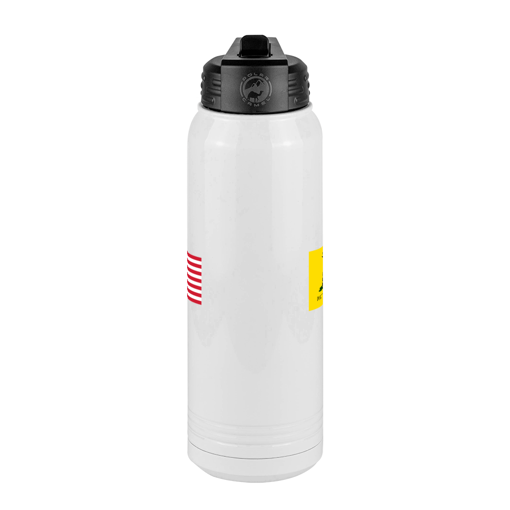 Don't Tread On Me Water Bottle (30 oz) - Gadsden Flag & USA Flag - Front View