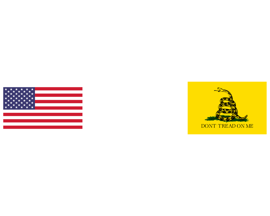 Don't Tread On Me Water Bottle (30 oz) - Gadsden Flag & USA Flag - Graphic View
