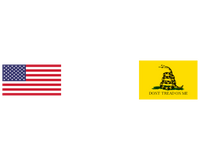 Thumbnail for Don't Tread On Me Water Bottle (30 oz) - Gadsden Flag & USA Flag - Graphic View