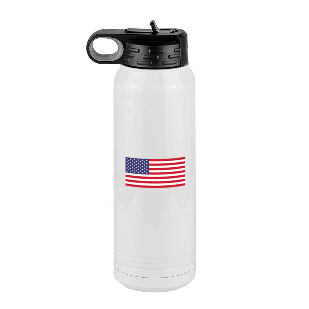Don't Tread On Me Water Bottle (30 oz) - Gadsden Flag & USA Flag - Left View