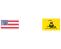 Thumbnail for Don't Tread On Me Water Bottle (30 oz) - Gadsden Flag & USA Flag - Graphic View