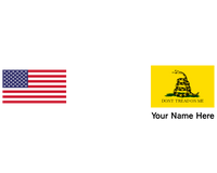 Thumbnail for Personalized Don't Tread On Me Water Bottle (30 oz) - Gadsden Flag & USA Flag - Graphic View