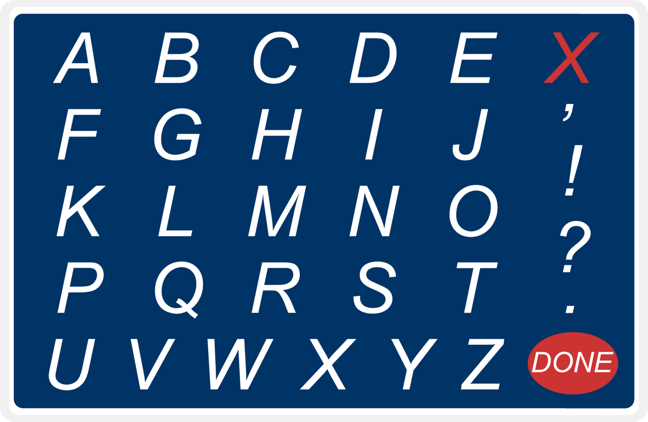 Personalized Double-Sided Autism Non-Speaking Letter & Number Board Placemat - Blue Background -  View