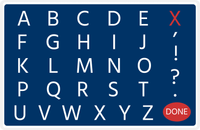 Thumbnail for Personalized Double-Sided Autism Non-Speaking Letter & Number Board Placemat - Blue Background -  View