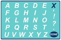 Thumbnail for Personalized Double-Sided Autism Non-Speaking Letter & Number Board Placemat - Teal Background -  View