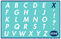 Thumbnail for Personalized Double-Sided Autism Non-Speaking Letter & Number Board Placemat - Teal Background -  View