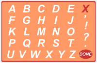Thumbnail for Personalized Double-Sided Autism Non-Speaking Letter & Number Board Placemat - Orange Background -  View