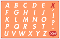 Thumbnail for Personalized Double-Sided Autism Non-Speaking Letter & Number Board Placemat - Orange Background -  View