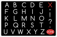 Thumbnail for Personalized Double-Sided Autism Non-Speaking Letter & Number Board Placemat - Black Background -  View
