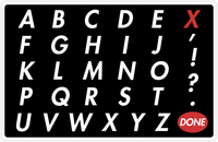 Thumbnail for Personalized Double-Sided Autism Non-Speaking Letter & Number Board Placemat - Black Background -  View
