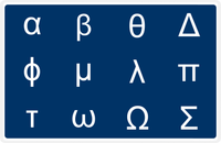 Thumbnail for Personalized Double-Sided Autism Non-Speaking Physics Symbols & Number Board Placemat - Blue Background -  View