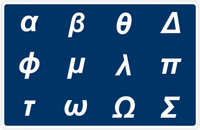 Thumbnail for Personalized Double-Sided Autism Non-Speaking Physics Symbols & Number Board Placemat - Blue Background -  View