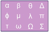 Thumbnail for Personalized Double-Sided Autism Non-Speaking Physics Symbols & Number Board Placemat - Purple Background -  View
