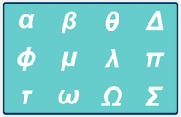 Thumbnail for Personalized Double-Sided Autism Non-Speaking Physics Symbols & Number Board Placemat - Teal Background -  View