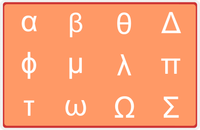 Thumbnail for Personalized Double-Sided Autism Non-Speaking Physics Symbols & Number Board Placemat - Orange Background -  View