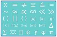 Thumbnail for Personalized Double-Sided Autism Non-Speaking Algebra Symbols & Number Board Placemat - Teal Background -  View