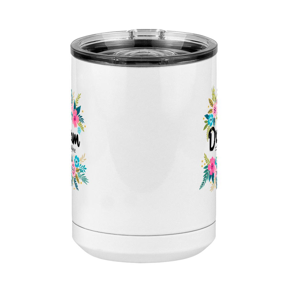 Dream To Imagine Floral Coffee Mug Tumbler with Handle (15 oz) - Front View