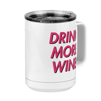 Thumbnail for Drink More Wine Coffee Mug Tumbler with Handle (15 oz) - Front Right View
