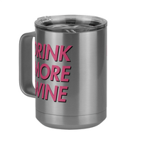 Thumbnail for Drink More Wine Coffee Mug Tumbler with Handle (15 oz) - Front Left View
