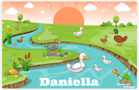 Thumbnail for Personalized Ducks Placemat II - River Ducks - Orange Background -  View