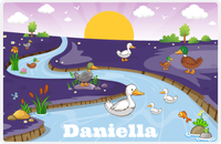 Thumbnail for Personalized Ducks Placemat II - River Ducks - Purple Background -  View