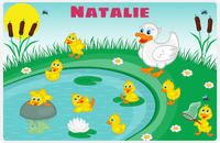 Thumbnail for Personalized Ducks Placemat IV - Playful Pond - Teal Background -  View